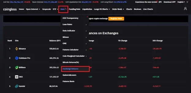 Exchange Balance در کوین گلس