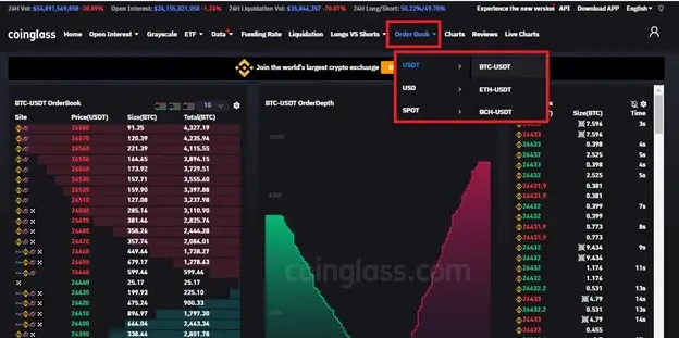 Order Book در کوین گلس